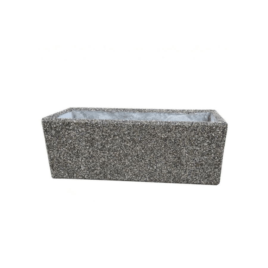 Jardiniera din beton cu aspect de piatra naturala 150x50x60 cm