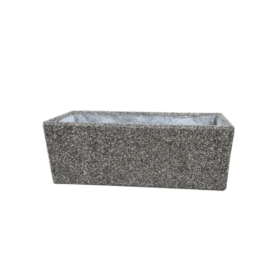 Jardiniera din beton cu aspect de piatra naturala 150x50x60 cm