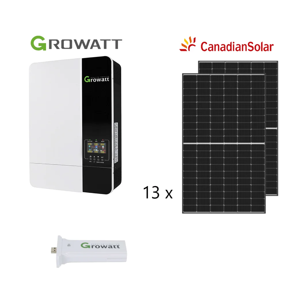 Kit sistem fotovoltaic 5kW Off-Grid (Canadian Solar, Growatt)