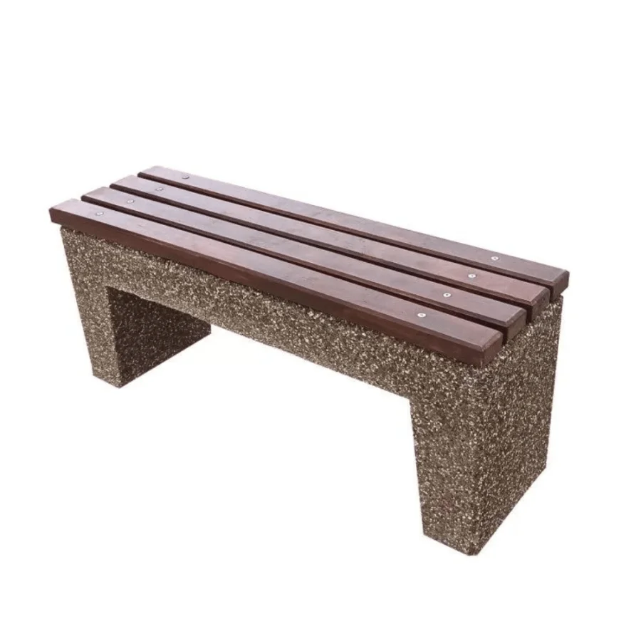 Bancă din beton și piatră de râu model 4