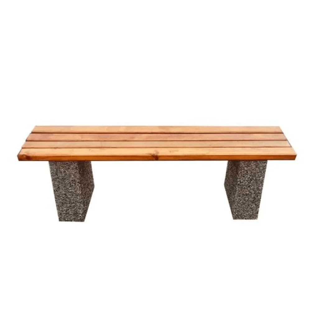 Banca din beton cu sezut din lemn 160 cm