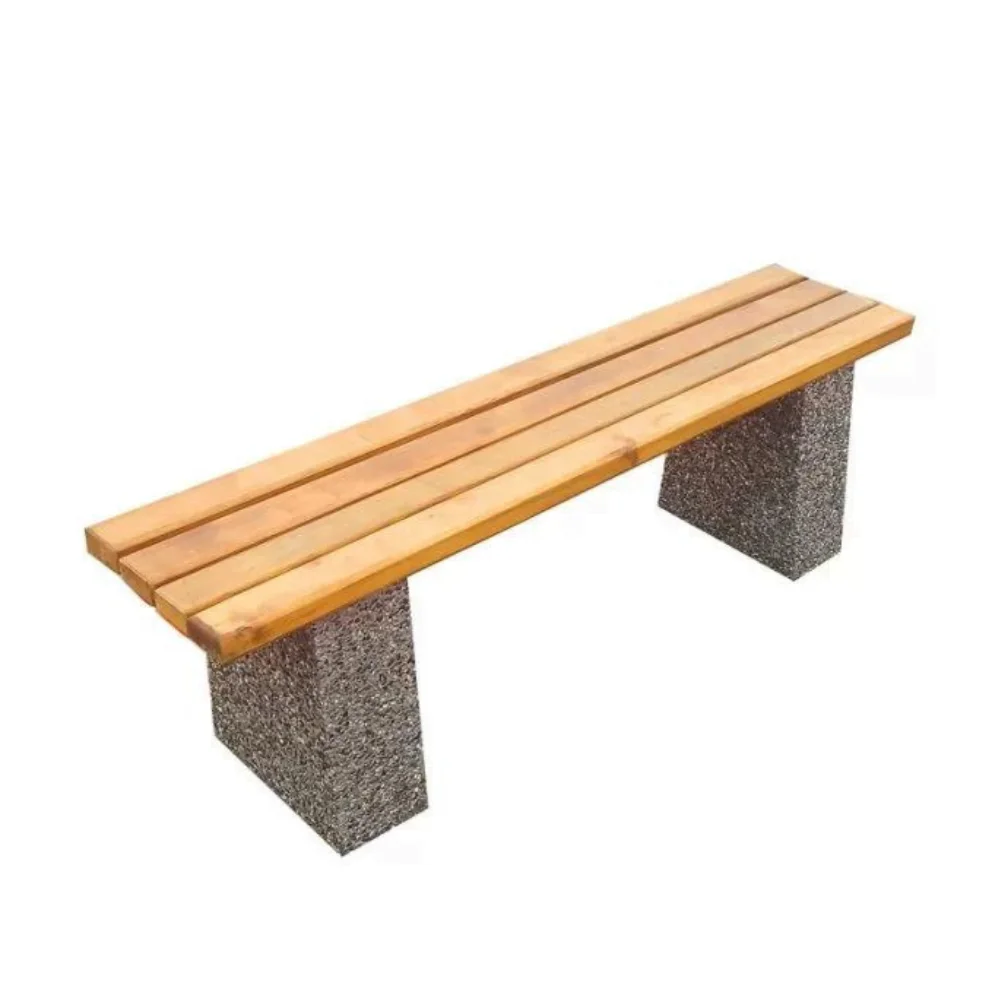 Bancă din beton cu șezut din lemn model 3
