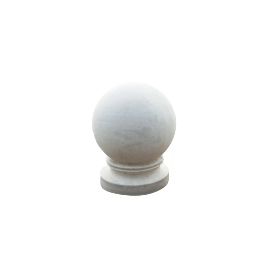 Bolard alb din beton rotund neted cu picior, 35 cm