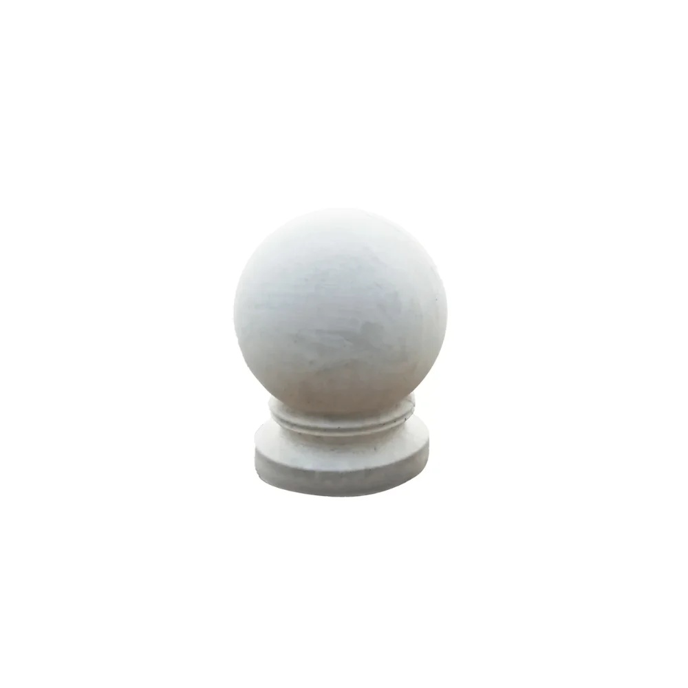 Bolard alb din beton rotund neted cu picior, 35 cm
