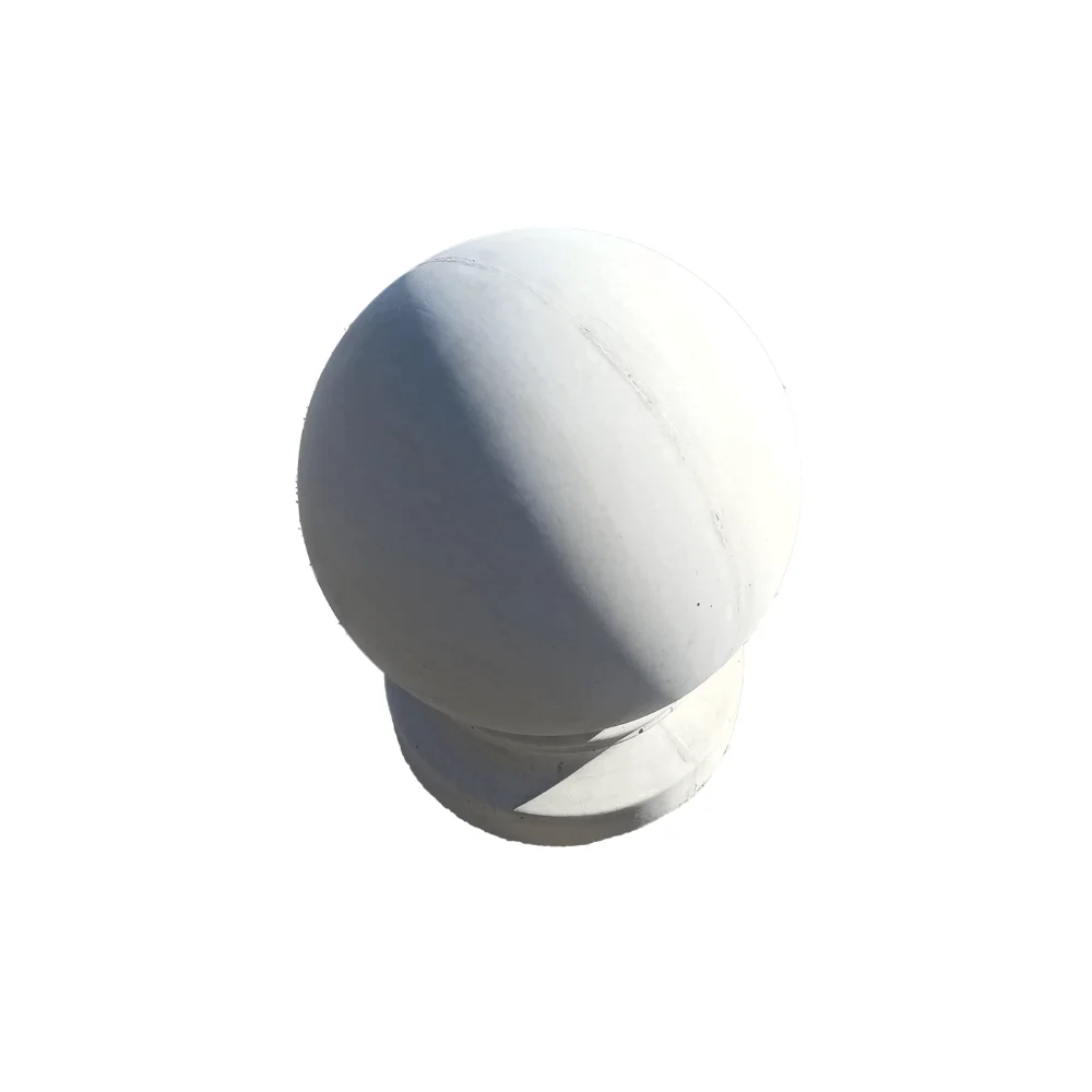 Bolard alb din beton rotund neted cu picior, 35 cm