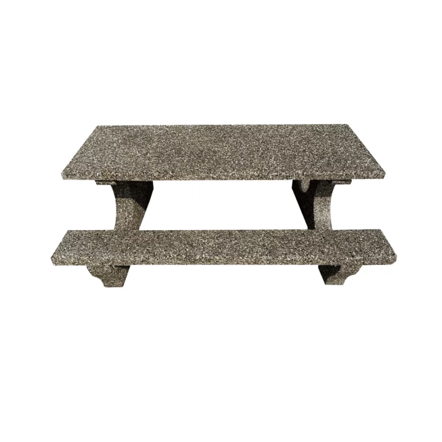 Set masă din beton cu bănci aspect piatră naturală model 3