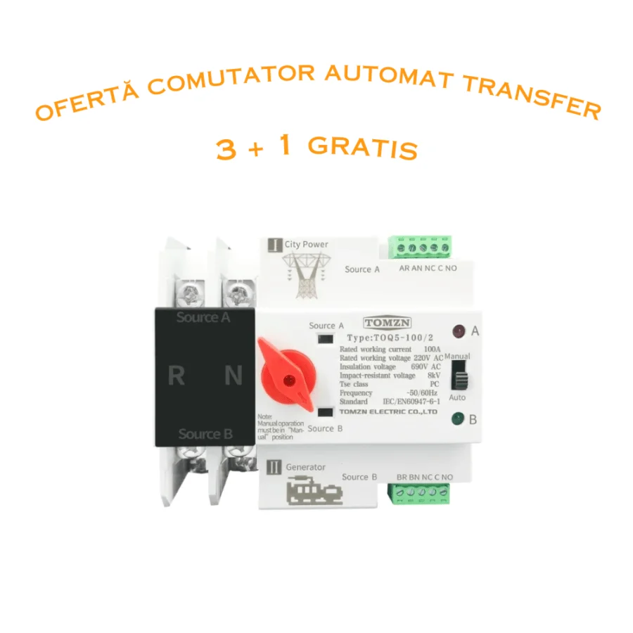 Ofertă Comutator Automat Transfer 125A, 3 + 1 Cadou 🎁