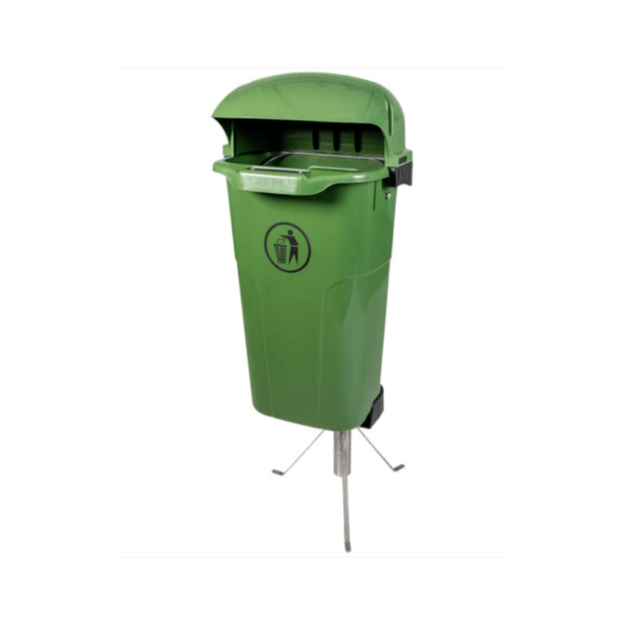 Coș de gunoi pentru exterior - 50L, verde