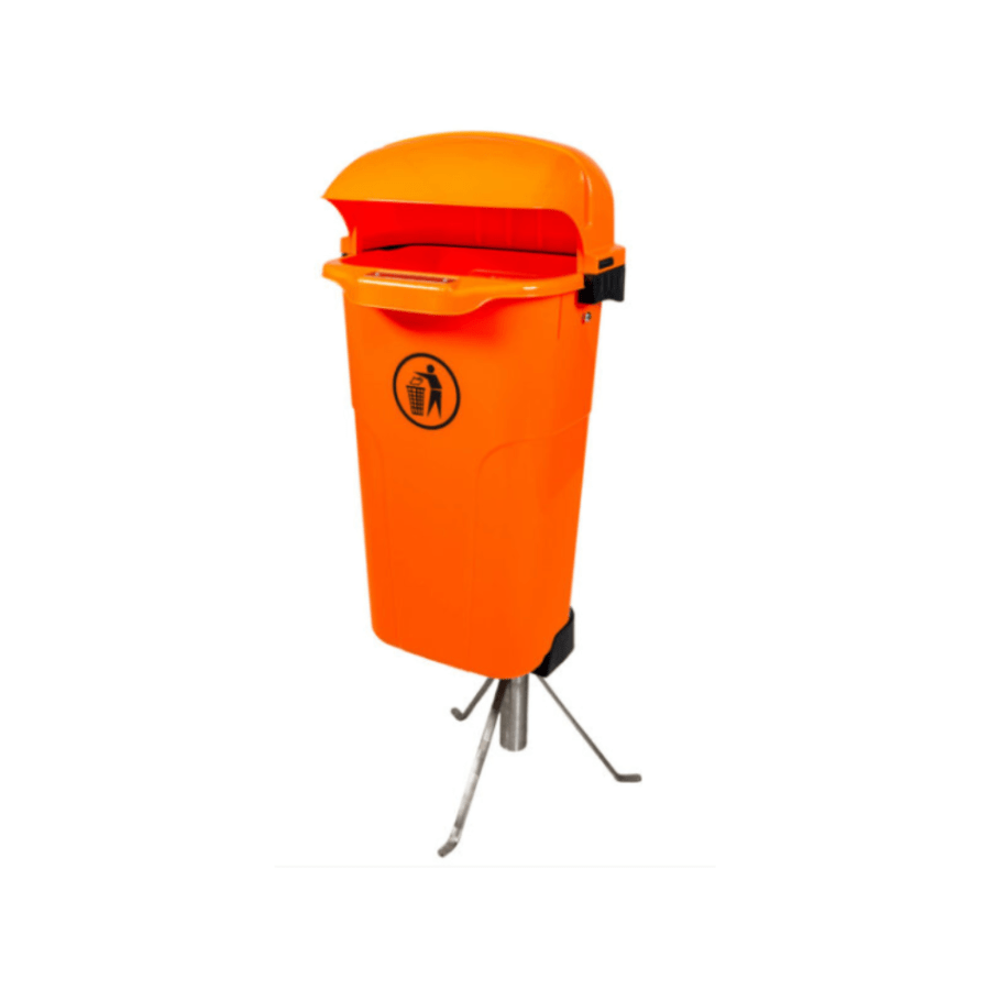 Coș de gunoi pentru exterior - 50L, portocaliu