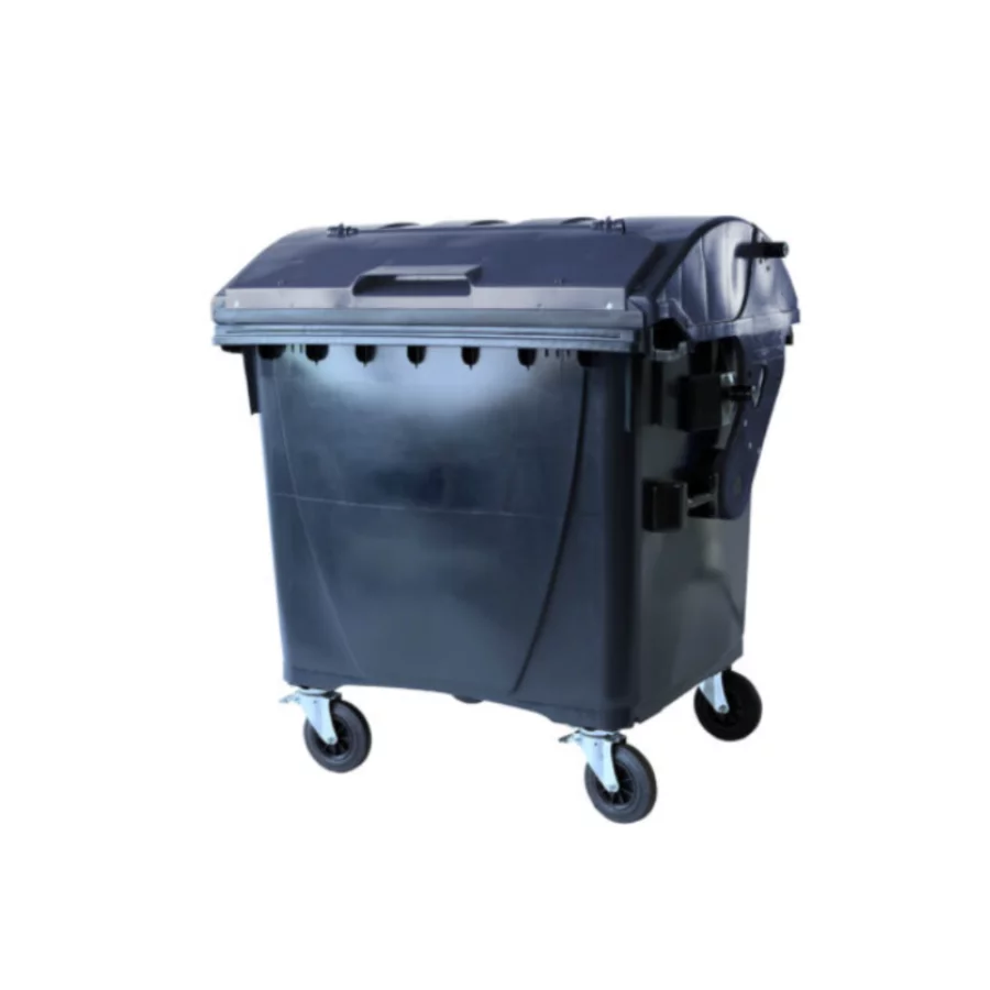 Container de gunoi din plastic - 1100L, gri închis