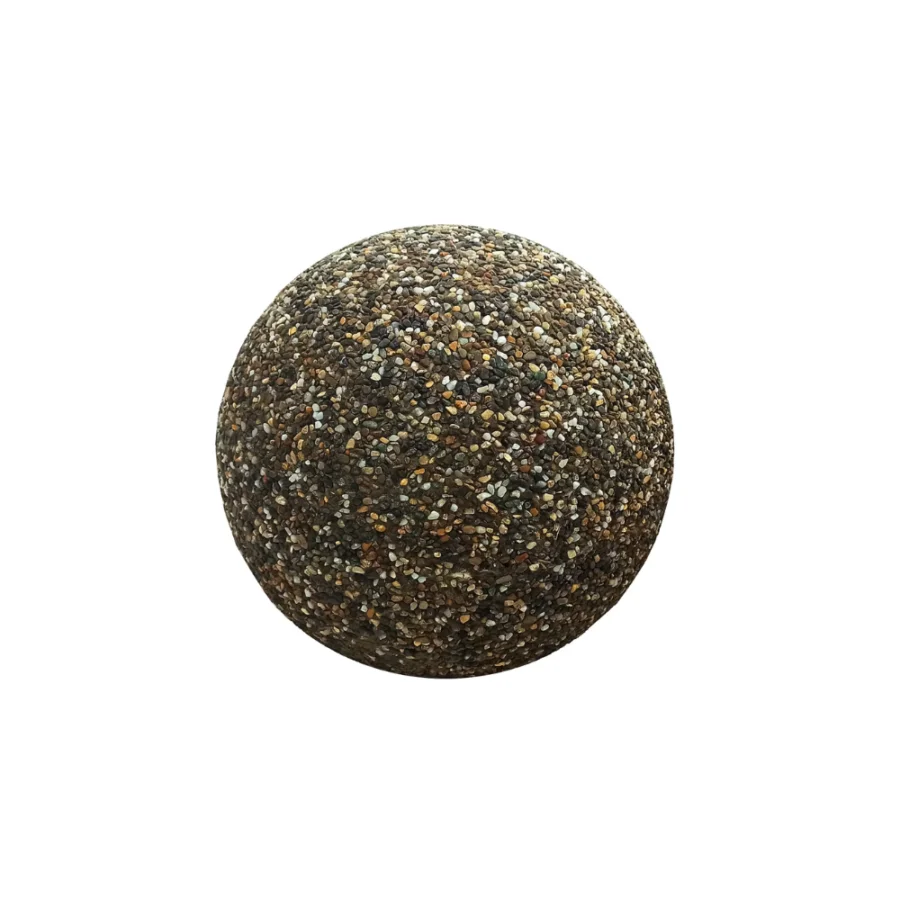 Bolard din beton sferic aspect piatra naturala 35 cm