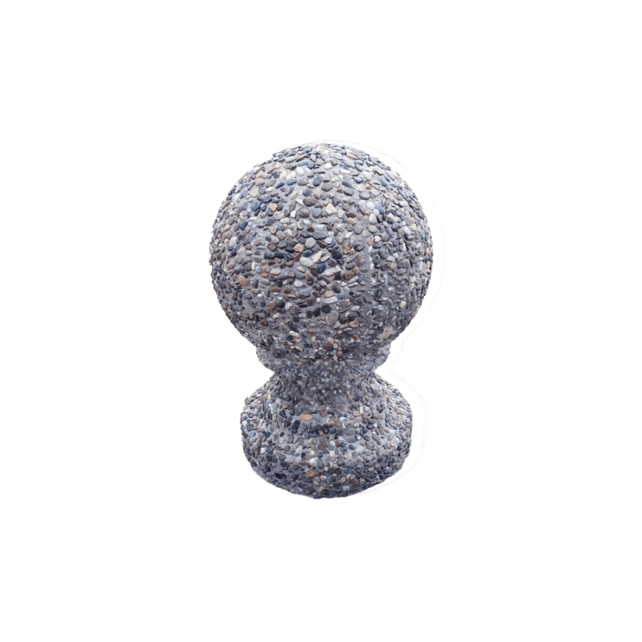 Bolard sferic cu picior din beton cu piatra naturala 18 cm
