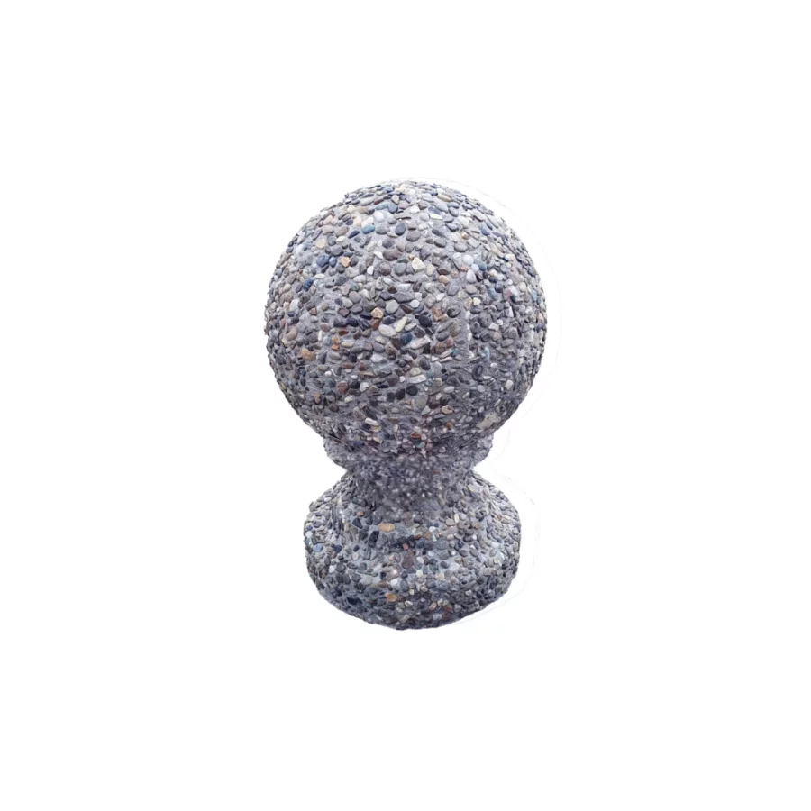Bolard sferic cu picior din beton cu piatra naturala 18 cm