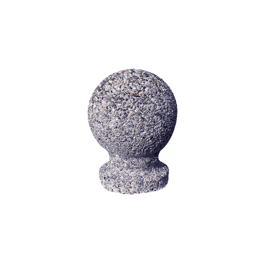 Bolard sferic cu picior din beton cu piatra naturala 25 cm