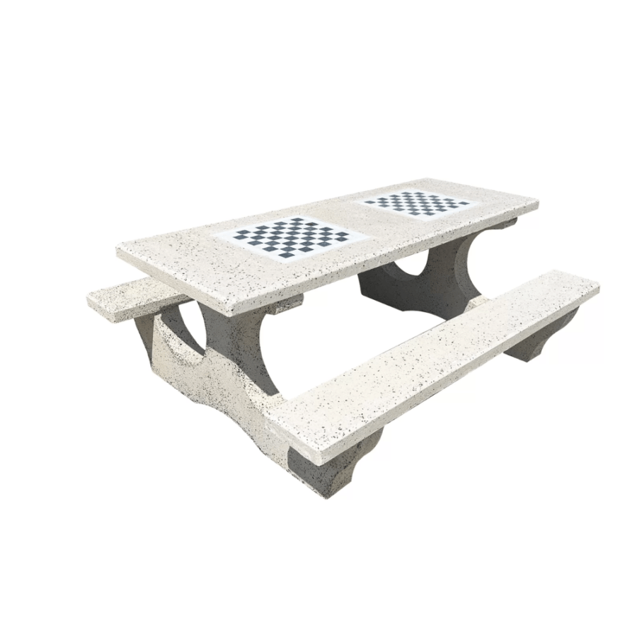 Set masă cu bănci și table de șah din marmură model 1