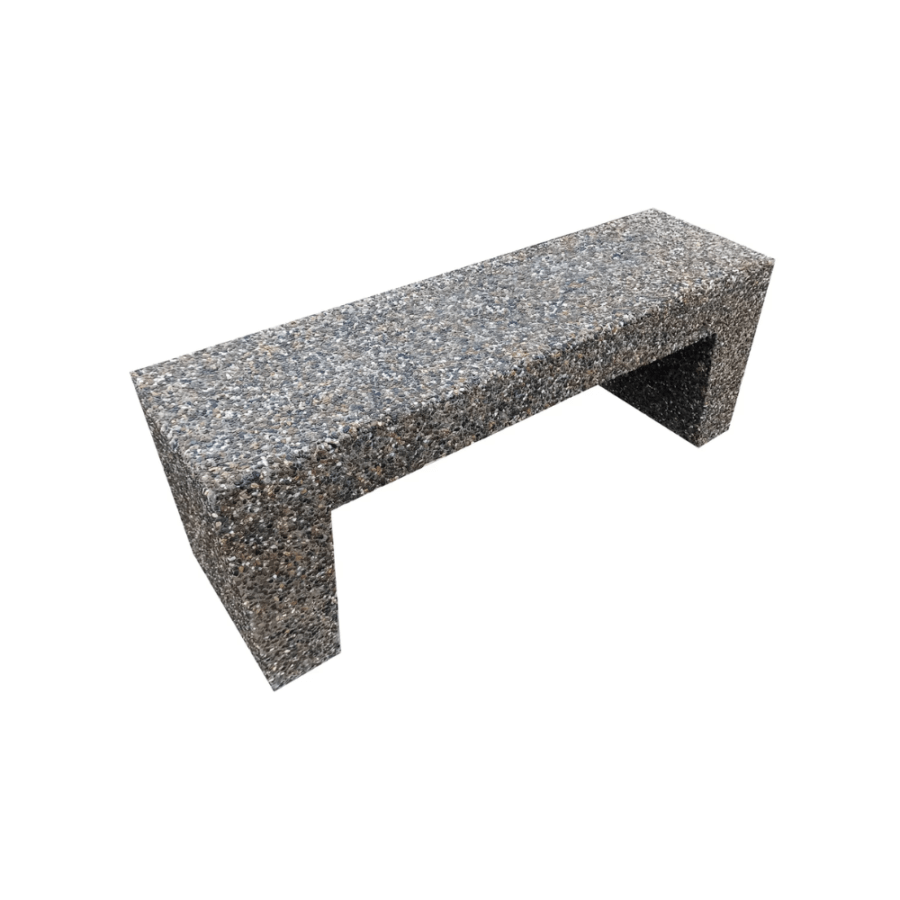 Bancă din beton cu aspect de piatră de râu model 1