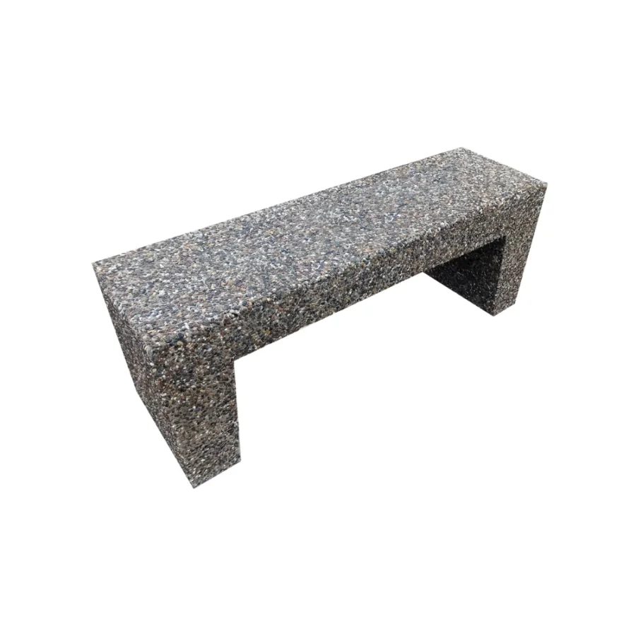 Bancă din beton cu aspect de piatră de râu model 1
