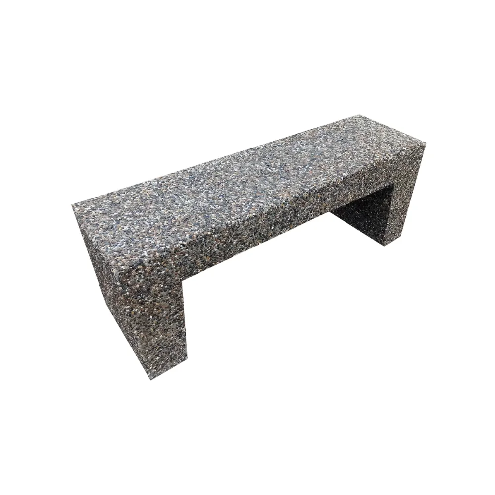 Bancă din beton cu aspect de piatră de râu model 1