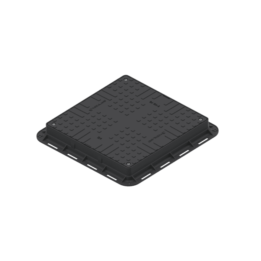 Capac PP URBAN Negru Pătrat Necarosabil 700x700 PL.550x550 Hext.80 cu 4 Închizători