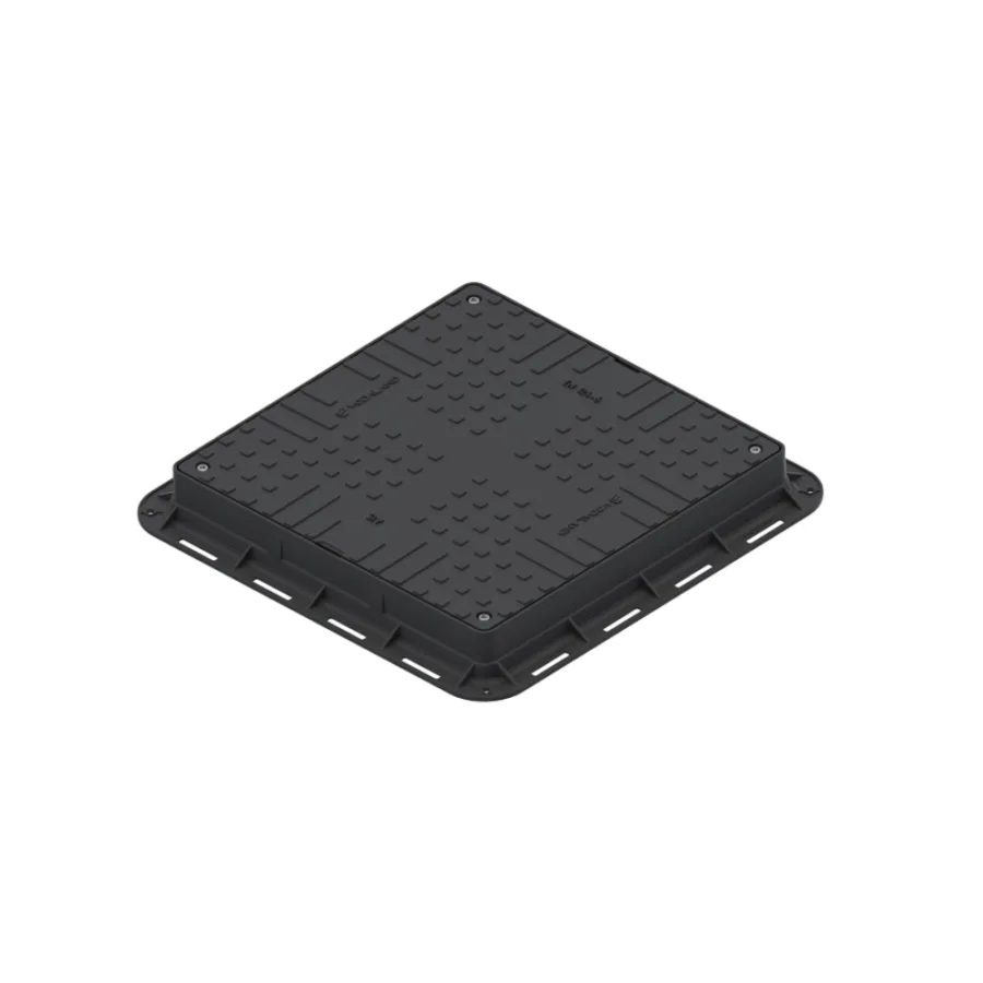 Capac PP URBAN Negru Pătrat Necarosabil 700x700 PL.550x550 Hext.80 cu 4 Închizători