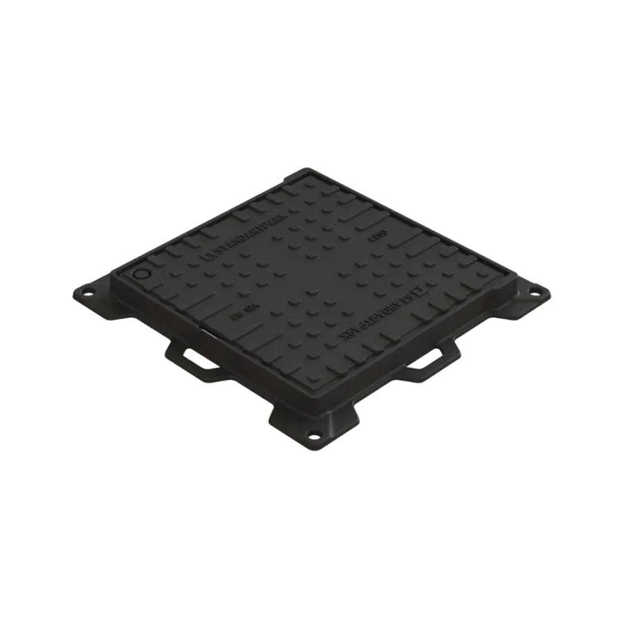 Capac Fontă Urban Pătrat 500x500 PL.393x393 Hext.42 EUROPE C250 - proiectat pentru utilizarea în zone cu trafic moderat. Disponibil la comndă!