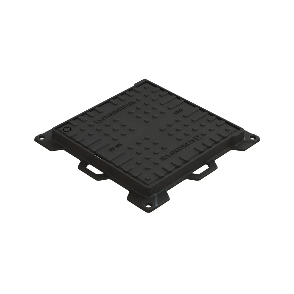 Capac Fontă Urban Pătrat 500×500 PL.393×393 Hext.42 EUROPE C250 – proiectat pentru utilizarea în zone cu trafic moderat. Disponibil la comndă!