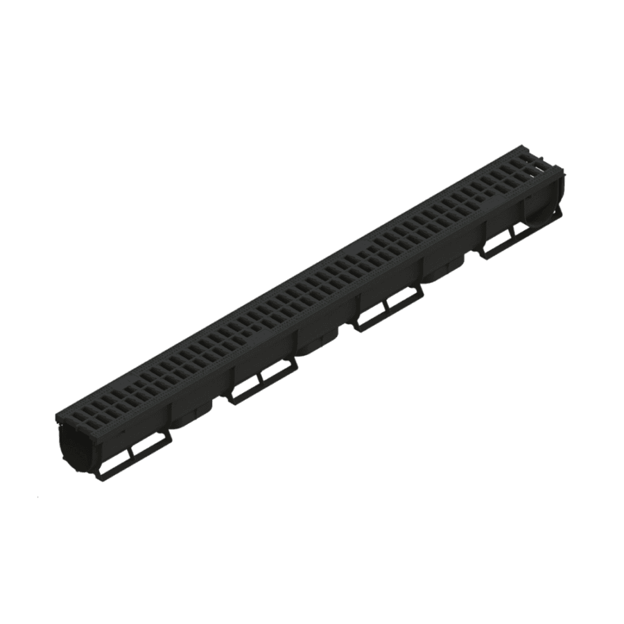 Kit Rigolă PP EASY 1 LN70 Hext. 90 Grătar PP Negru A15 1000x90x90 - ideale pentru zone pietonale și trasee de ciclism cu trafic redus.