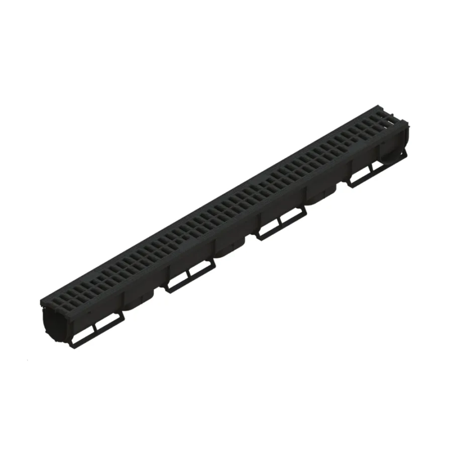 Kit Rigolă PP EASY 1 LN70 Hext. 90 Grătar PP Negru A15 1000x90x90 - ideale pentru zone pietonale și trasee de ciclism cu trafic redus.