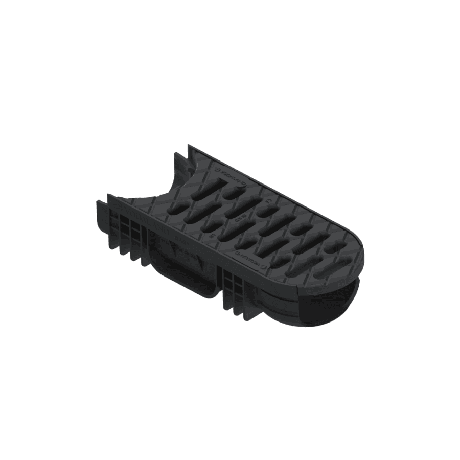 Modul R2 Rigolă PP EASY 2 Rotativă LN100 Hext.75 Grătar PP Negru A15 Centru 350x125x75
