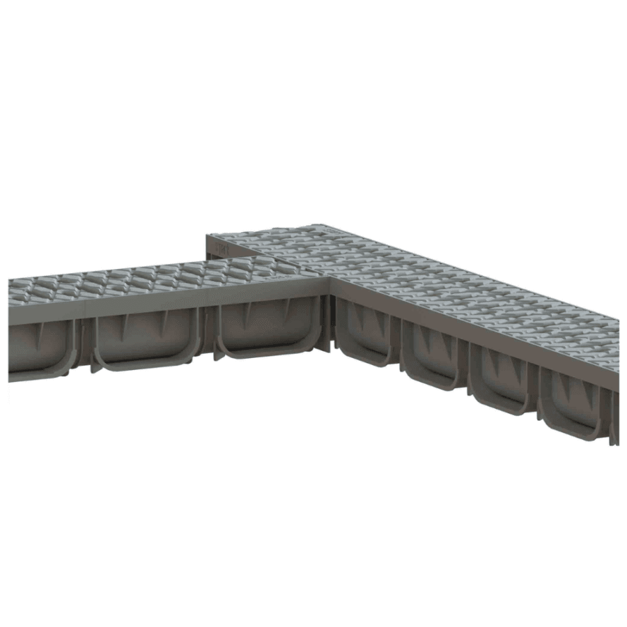 Kit Rigolă PP EASY 2 LN100 Hext.70 Grătar PP Gri Închis A15 1000x125x70