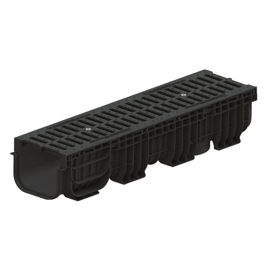 Kit Rigolă PP BASE LN200 Hext.200 cu Grătar din Fontă Clasic, Clasa C250 1000x260x200