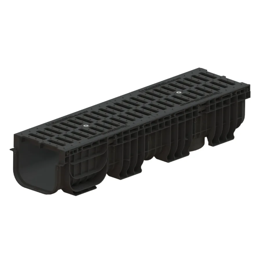 Kit Rigolă PP BASE LN200 Hext.200 cu Grătar din Fontă Clasic, Clasa C250 1000x260x200