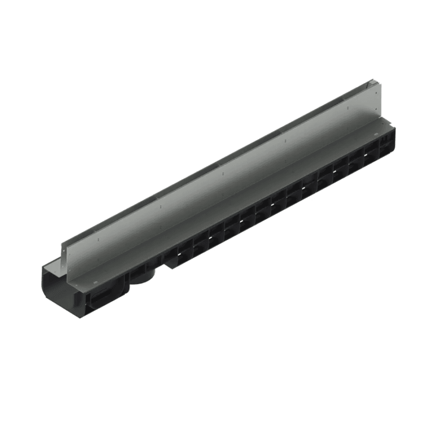Kit Rigolă PP BASE LN100 Htot.180 cu Grătar din Oțel Zincat Tip Fantă, Clasa A15-C250 1000x145x180