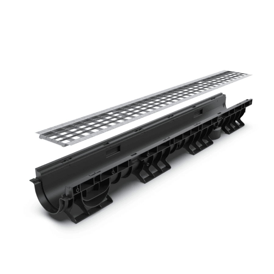 Kit Rigolă PP BASE LN100 Hext.120, Grătar OZ A15+, 1000x156x120 mm