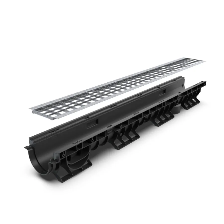 Kit Rigolă PP BASE LN100 Hext.120, Grătar OZ A15+, 1000x156x120 mm