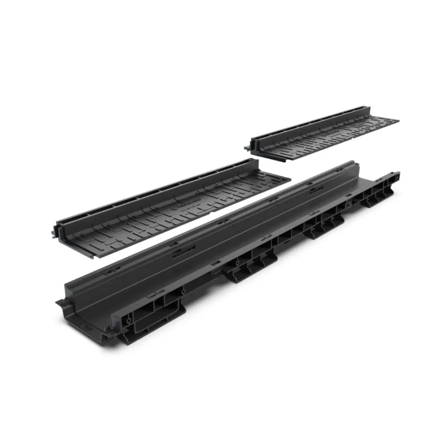 Kit Rigolă PP BASE LN100 Htot.85 cu Grătar Tip Fantă L H25 A15 1000x156x85