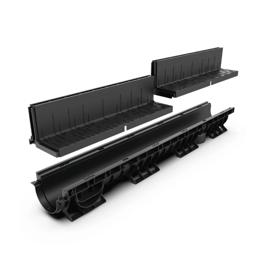 Kit Rigolă PP BASE LN100 Htot.125 cu Grătar PP Tip Fantă A15, 1000x156x125