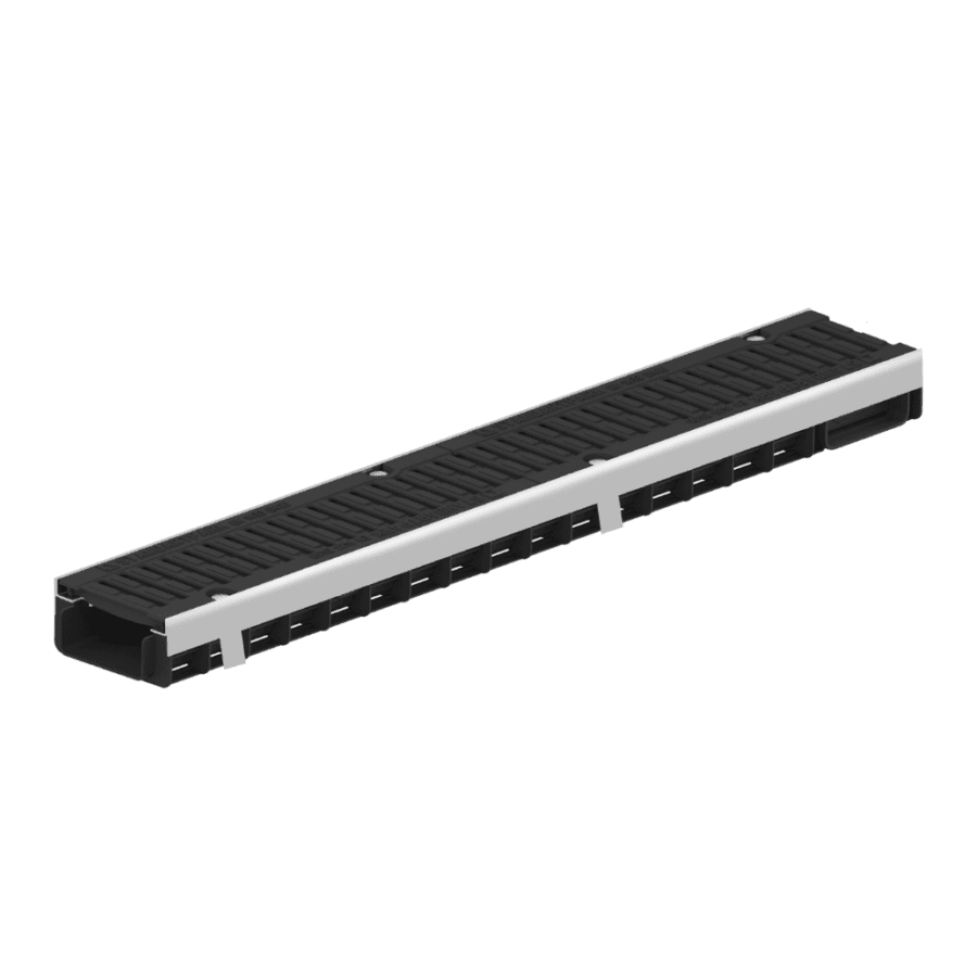 Kit Rigolă PP PRO LN100 Hext.71 cu Muchii OZ și Grătar din Fontă D400 1000x156x71