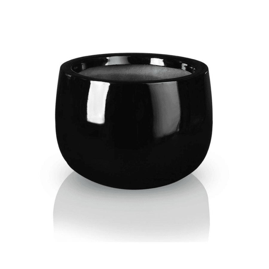 Ghiveci Rotund Negru, Fibra de Sticlă (⌀66cm x H44cm)