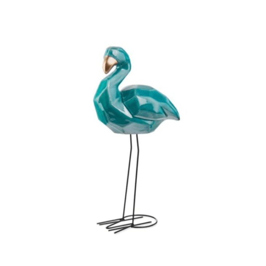 Decorațiune Exterior Flamingo Ceramică Turcoaz-Albastru