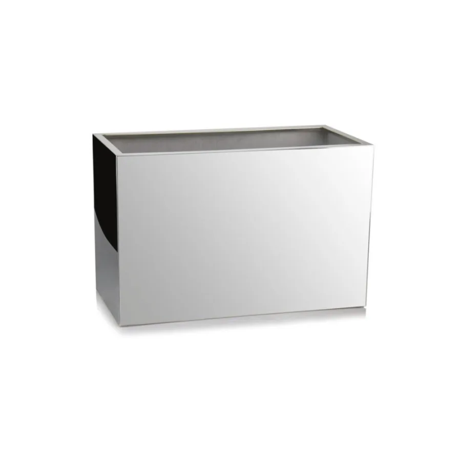 Ghiveci Sticlă și Oțel Inoxidabil pentru Exterior (⌀60x30 cm x H39 cm)