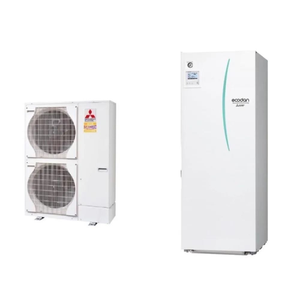 Set Pompă de Căldură Aer-Apă Mitsubishi Zubadan 11 kW, Split Hidrotank 200L, Încălzire/Răcire, R410, 380V - o soluție eficientă și durabilă.