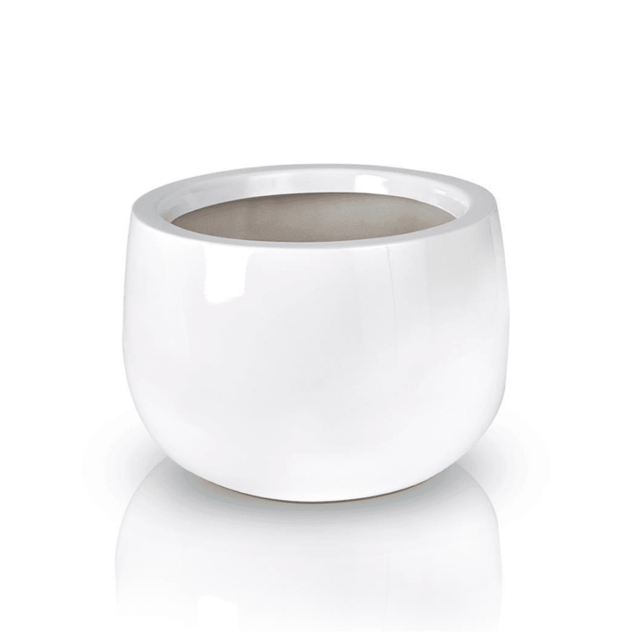 Ghiveci Rotund Alb Fibra de Sticlă (⌀45 cm x H32 cm) - o alegere excelentă pentru cei care caută un produs durabil, practic și estetic.