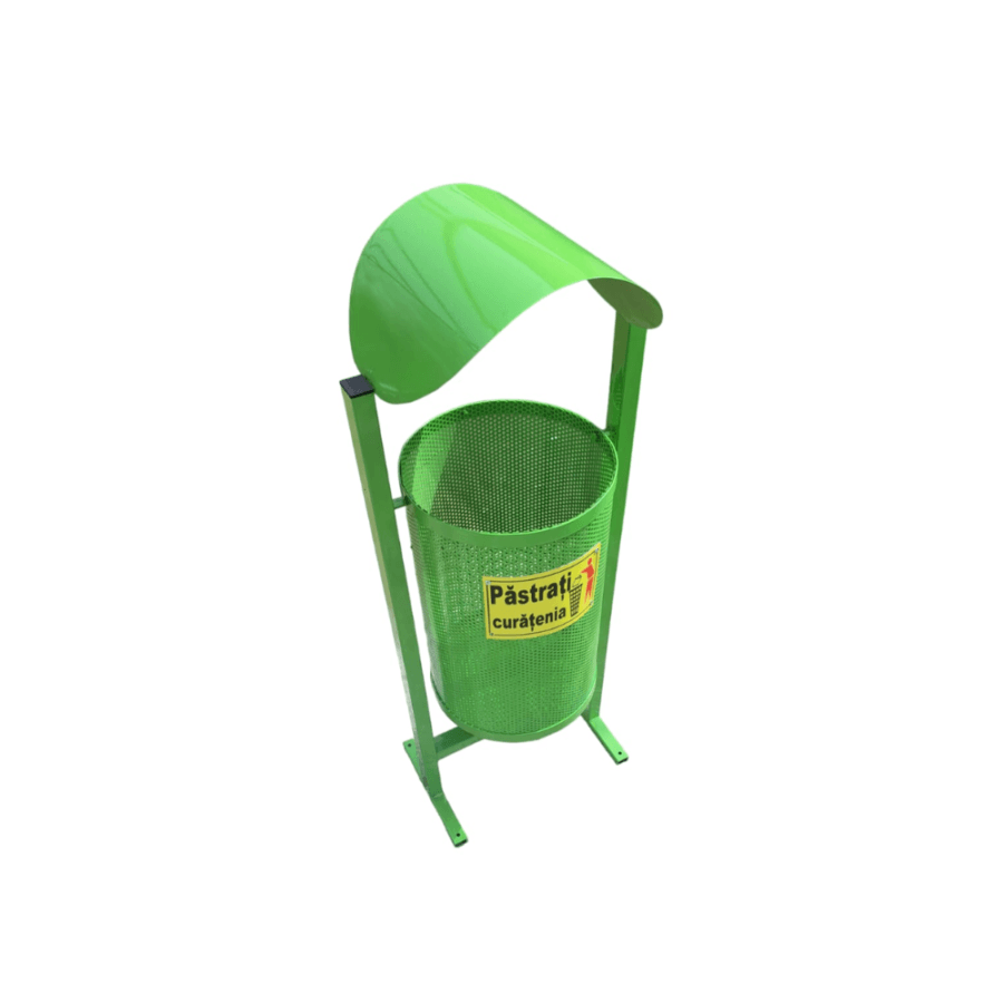 Coș de gunoi metalic tip cadru, cu capac, 50 L