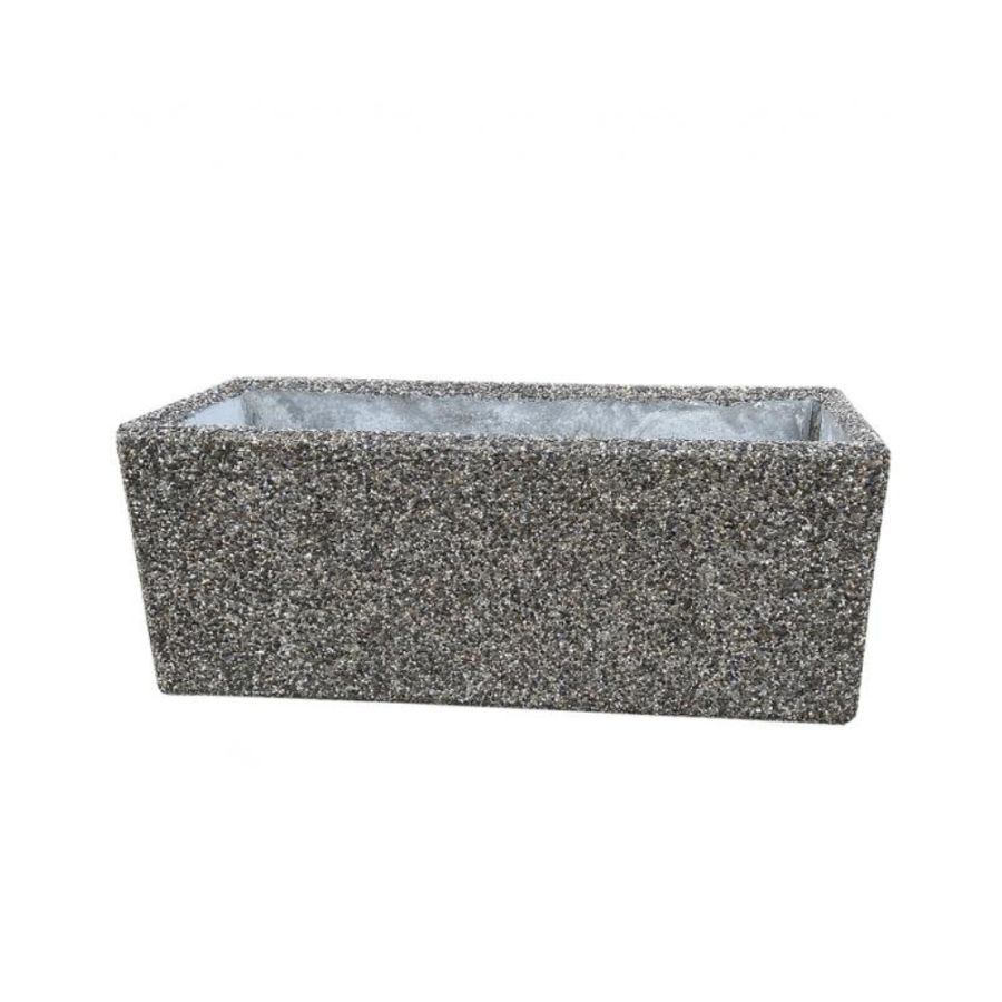 Jardinieră din beton cu piatră naturală 150x50x60 cm