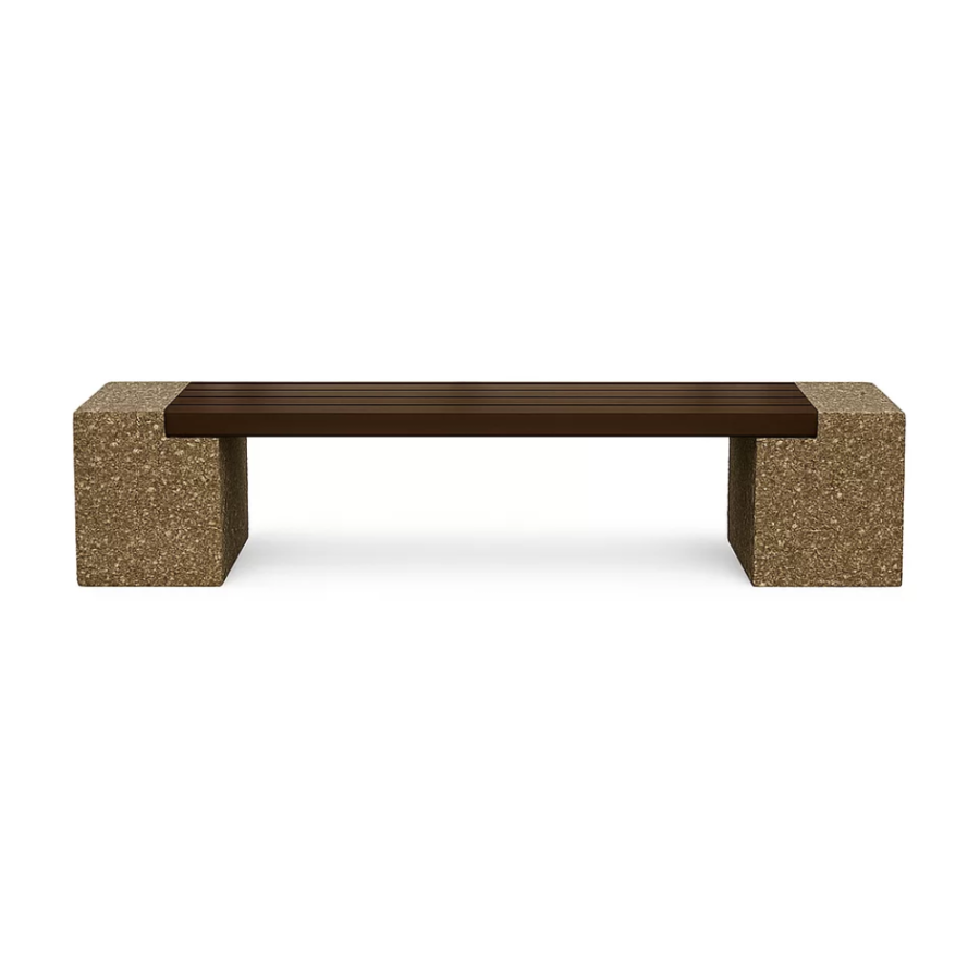 Bancă stradală din beton alb cu aspect de piatră naturală Model 15
