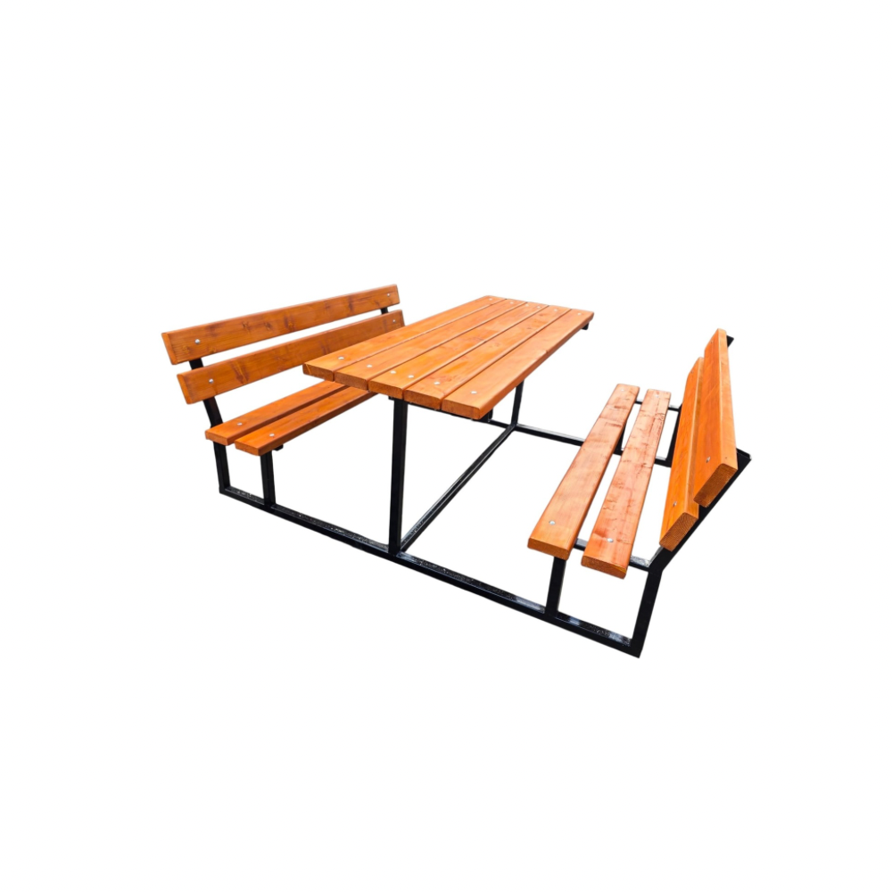 Set Masă de Picnic cu 2 Bănci și Spătare - o soluție practică și confortabilă pentru amenajarea spațiilor de relaxare în aer liber.