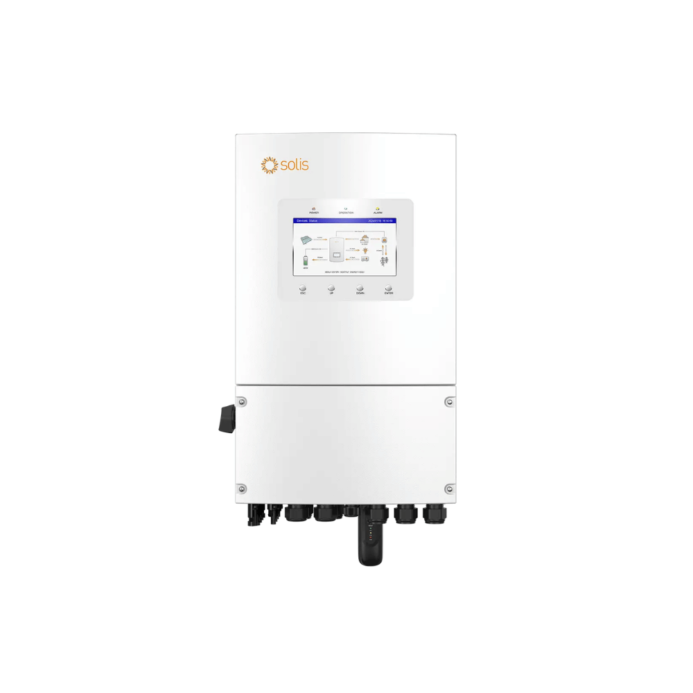 Invertor hibrid trifazat Solis S6-EH3P18K02-NV-YD-L de 18 kW, baterii 48V, 320A, 2 MPPT, Backup, generator și protecție IP66.