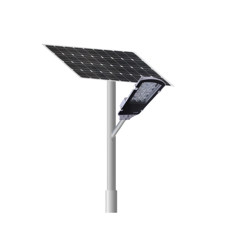 Stâlp fotovoltaic OFF-Grid 6.0m – 30W LED | 150Wp | 90Ah