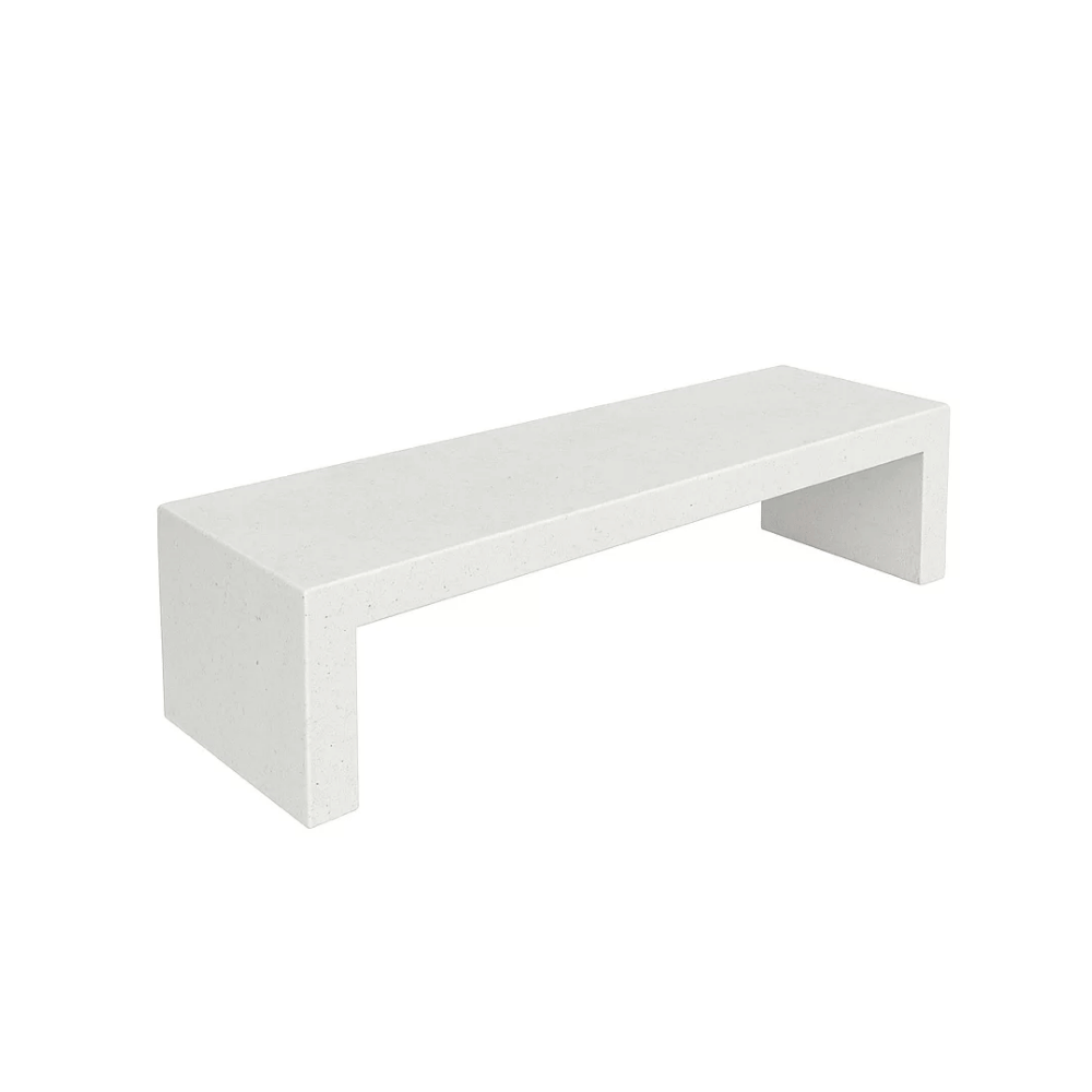 Bancă Stradală din Beton cu spătar 200 cm – Aspect Marmură Albă și Lemn de brad